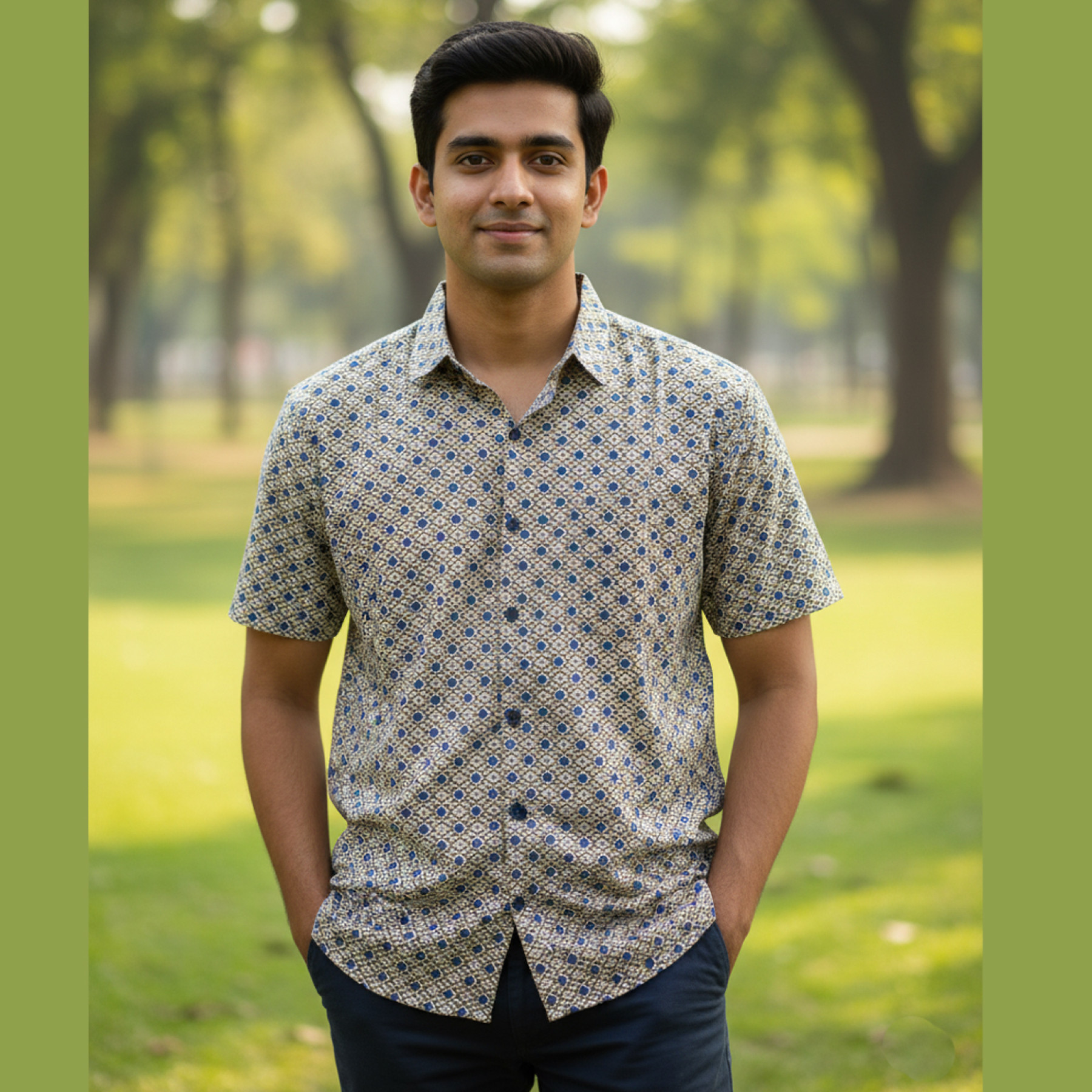 Blue Diamond Pure Cotton Half Sleeve Shirt