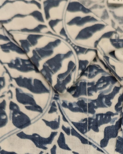 Leaf Motif Pure Cotton Half Sleeve Shirt